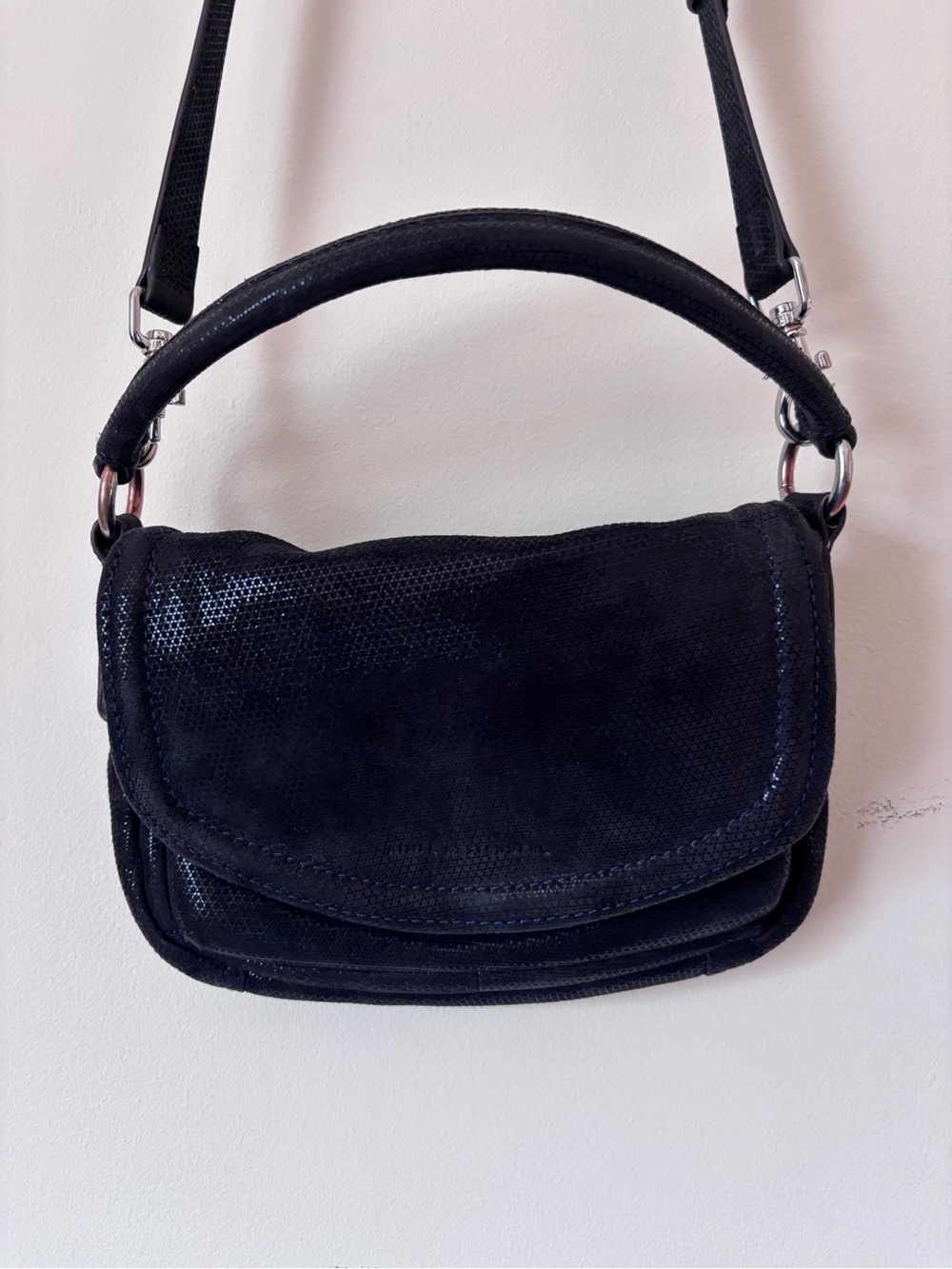 Aimee Kestenberg Black Suede Crossbody with Top Handle